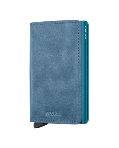 Secrid - Porte-cartes de crédit en cuir Slim Teal vintage