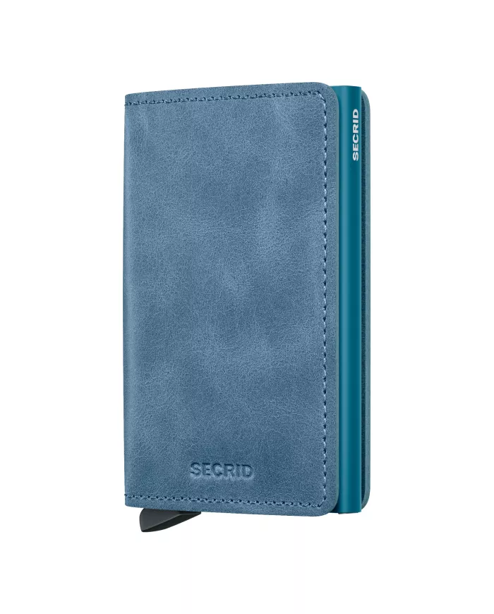 Secrid - Porte-cartes de crédit en cuir Slim Teal vintage