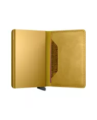 Secrid - Porte-cartes de crédit en cuir Slim Yellow vintage