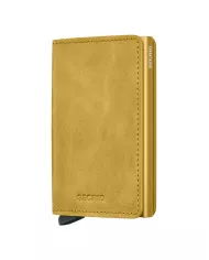Secrid - Porte-cartes de crédit en cuir Slim Yellow vintage