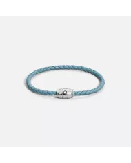 Bracelet acier 3 anneaux Collection Meisterstück en cuir cassis