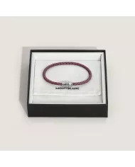 Bracelet acier 3 anneaux Collection Meisterstück en cuir cassis