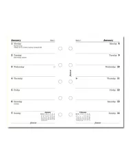 Filofax - Recharge MINI semaine sur 1 page en anglais 2026