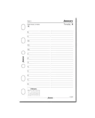 Filofax - Recharge POCKET 1 jour par page + heures en anglais  2026