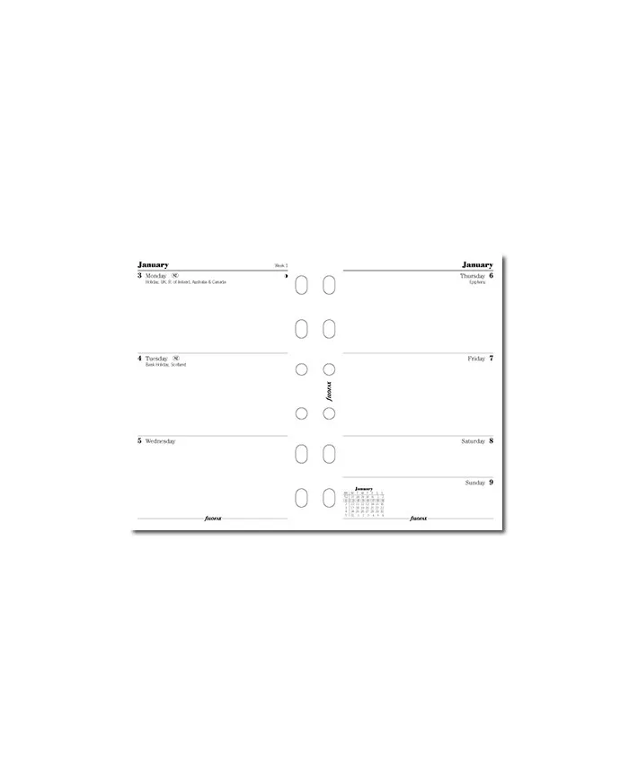 Filofax - Recharge POCKET semaine sur 2 pages en anglais 2026