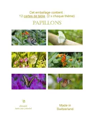 Paquet de 12 cartes de table - Fleurs