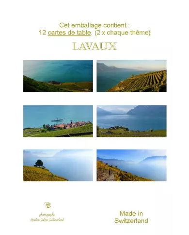 Paquet de 12 cartes de table - Lavaux
