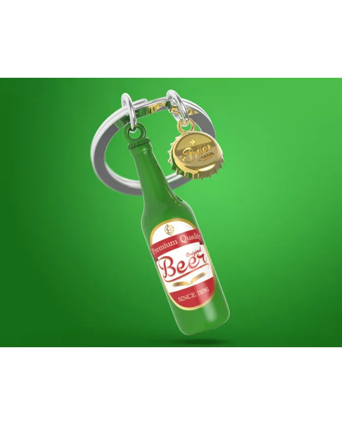 Porte clés Bouteille de Bière Verte
