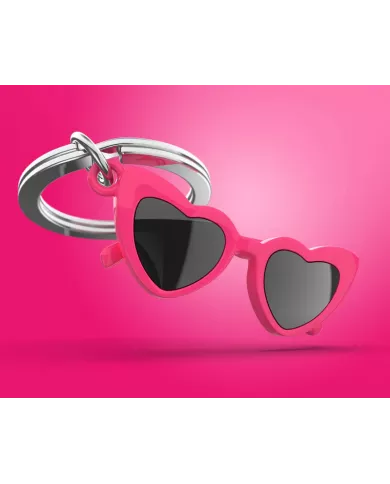 Porte clés Lunettes coeurs