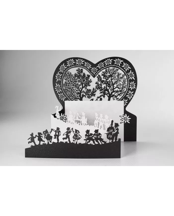 Carte "découpage" Coeur Mariage