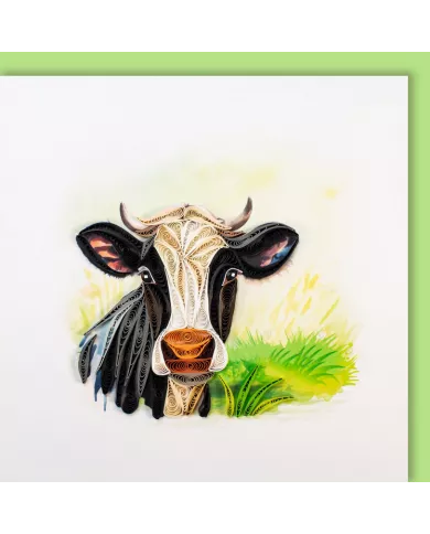 Carte "Quilling" Vache