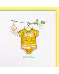 Carte "Quilling" Happy Birthday - Dinosaure