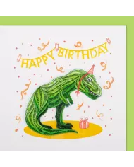 Carte "Quilling" Happy Birthday - Dinosaure