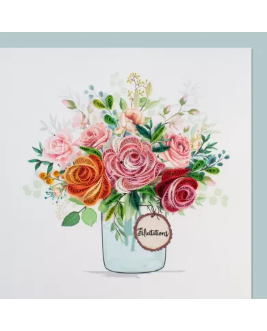 Carte "Quilling" Bouquet de fleurs