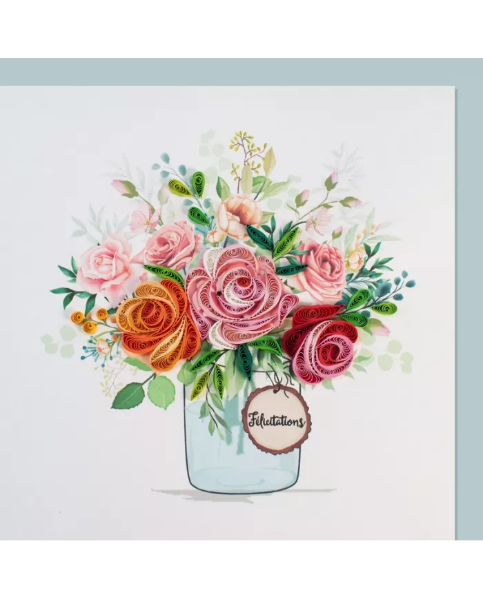Carte "Quilling" Bouquet de fleurs