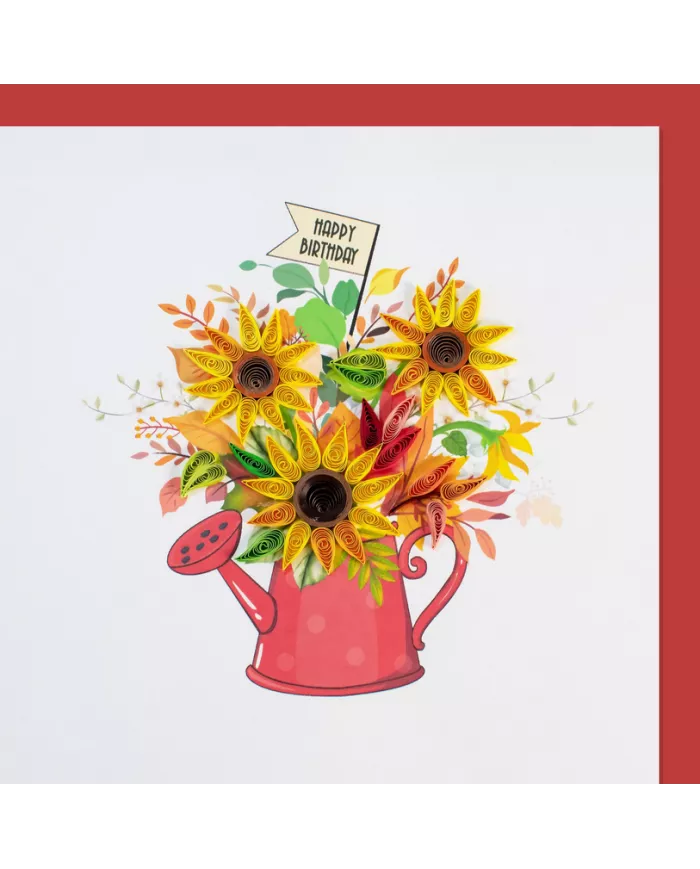 Carte "Quilling" Happy Birthday - Tournesol
