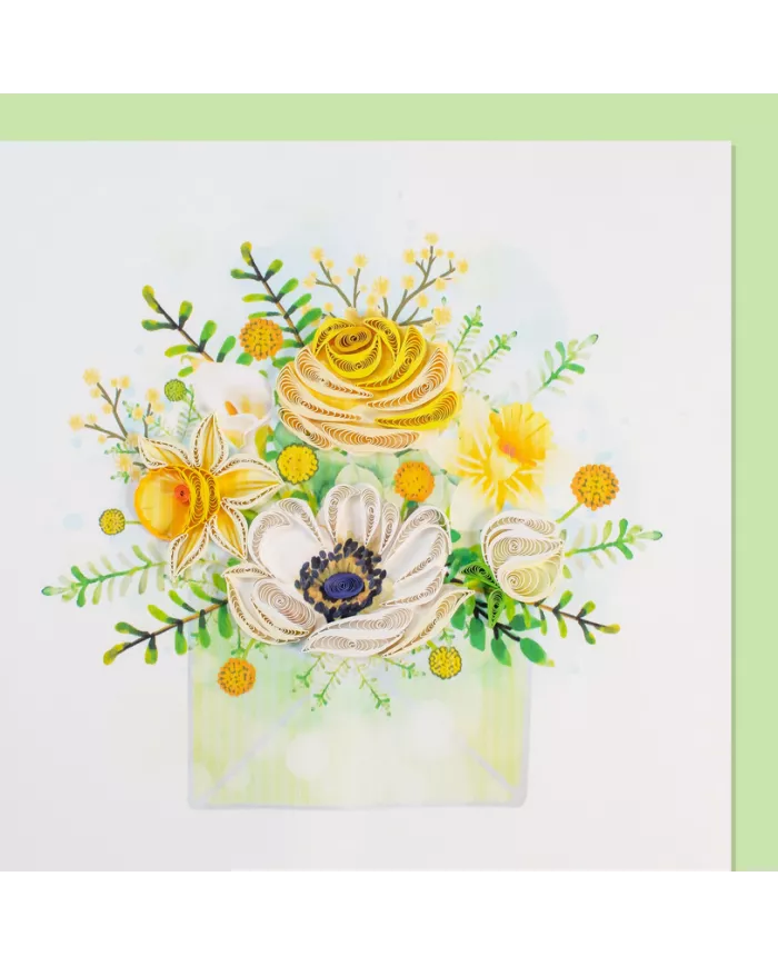 Carte "Quilling" Lettre de fleurs