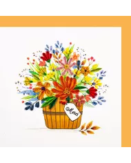 Carte "Quilling" Panier de fleurs