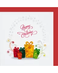 Carte "Quilling" Happy Birthday - Cadeaux