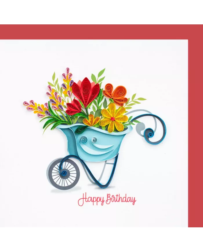 Carte "Quilling" Happy Birthday - Brouette