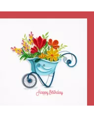 Carte "Quilling" Happy Birthday - Brouette