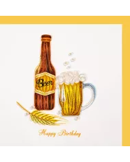 Carte "Quilling" Happy Birthday - Bière
