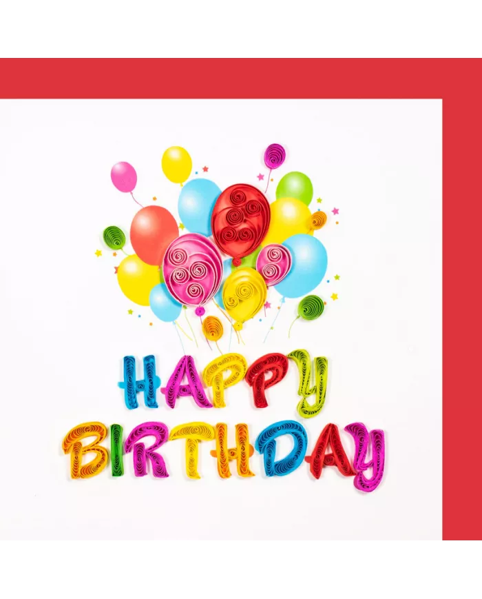 Carte "Quilling" Happy Birthday - Ballons