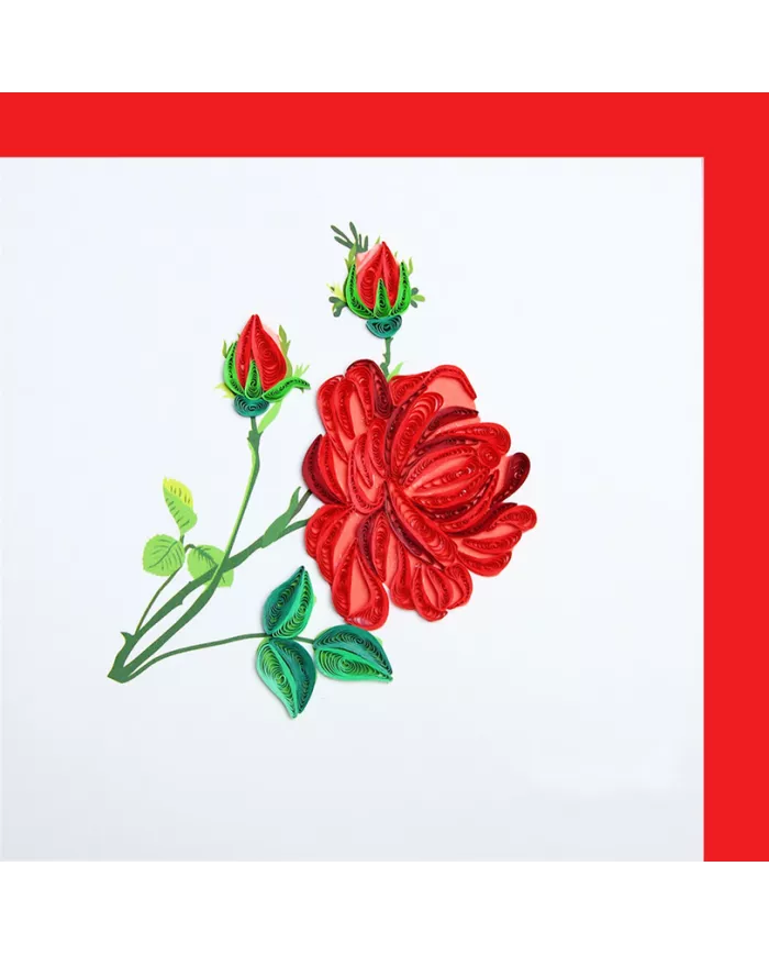 Carte "Quilling" Roses rouges