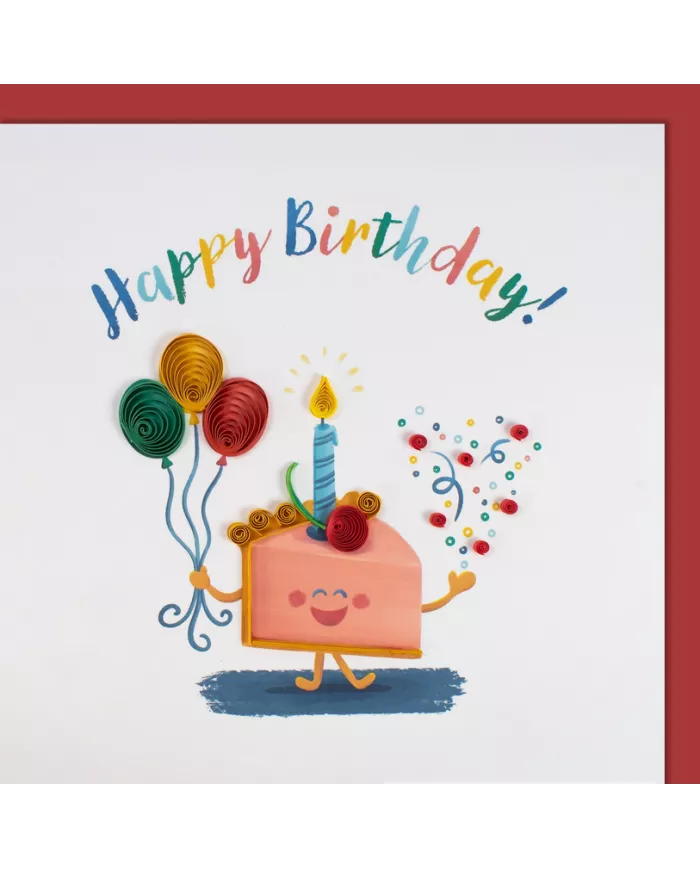 Carte "Quilling" Happy Birthday - Gâteau