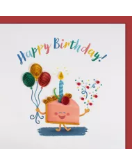 Carte "Quilling" Happy Birthday - Gâteau
