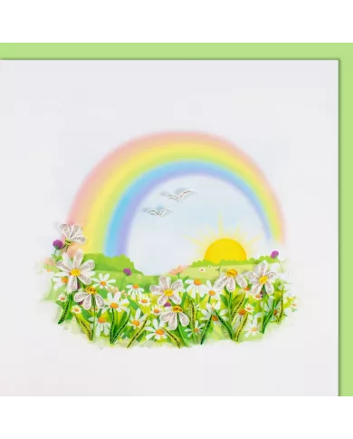 Carte "Quilling" Arc-en-ciel