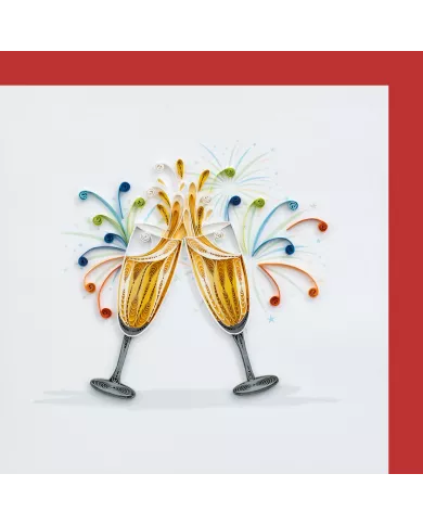 Carte "Quilling" Verres à champagne