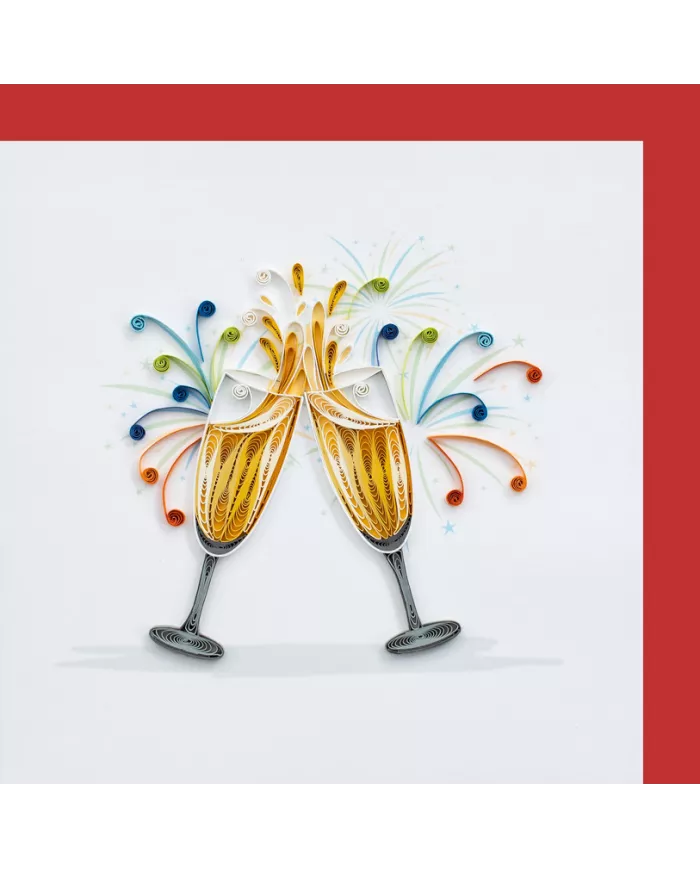 Carte "Quilling" Verres à champagne