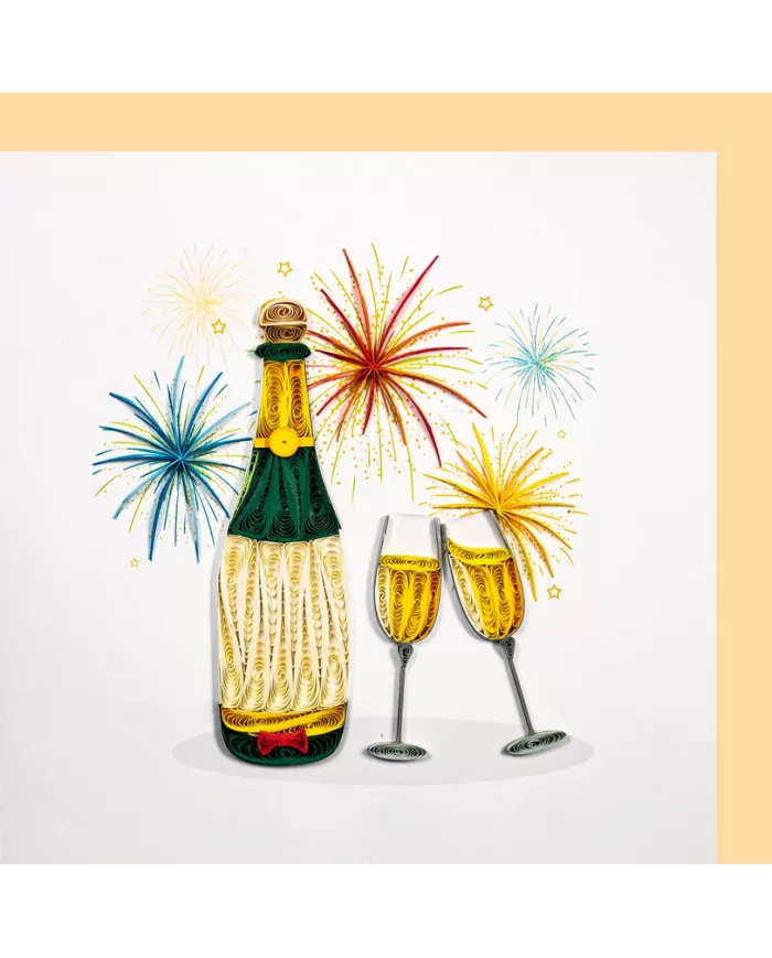 Carte "Quilling" Champagne