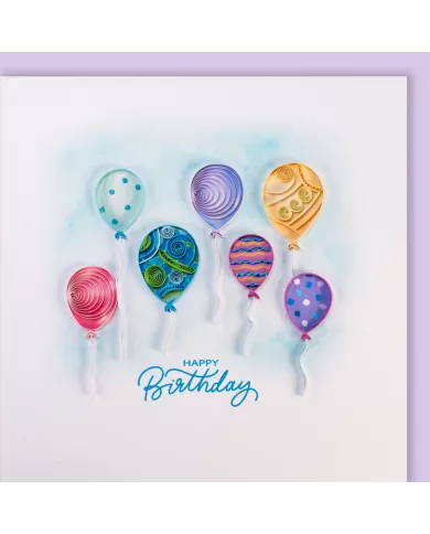 Carte "Quilling" Happy Birthday - Ballons