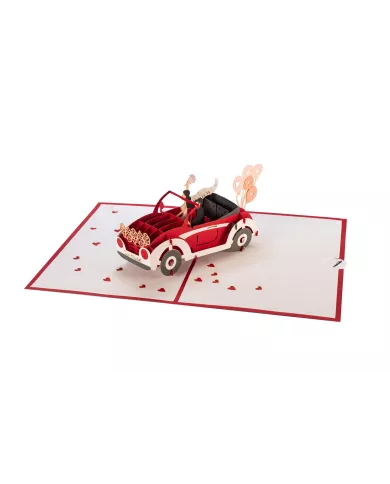 Carte "3D" Voiture des mariés