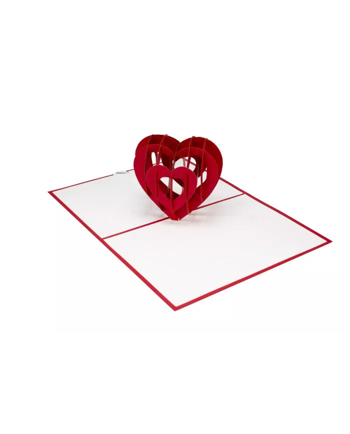 Carte "3D" Coeur rouge