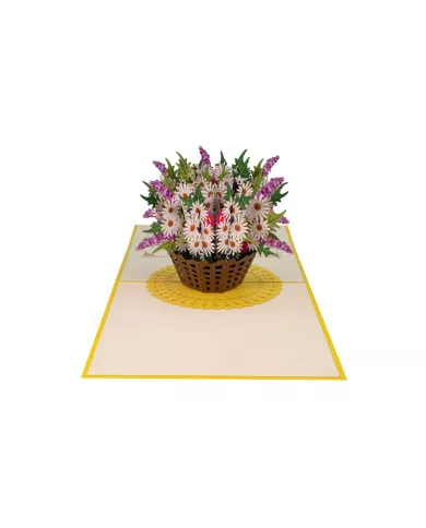 Carte "3D" Panier de fleurs