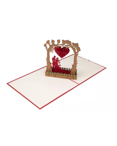Carte "3D" Couple dans jardin