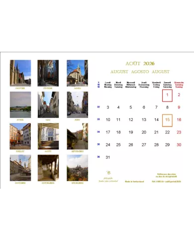 Calendrier de table "Lausanne" 2026