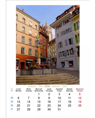 Calendrier A3 "Lausanne" 2026