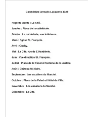 Calendrier A4  "Lausanne" 2026