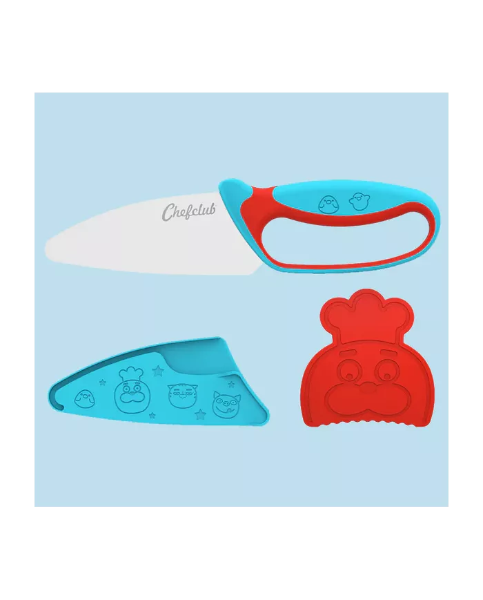 Couteau bleu/rouge Chefclub Kids