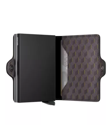 Secrid Porte-cartes de crédit en cuir Optical Grey-Yellow