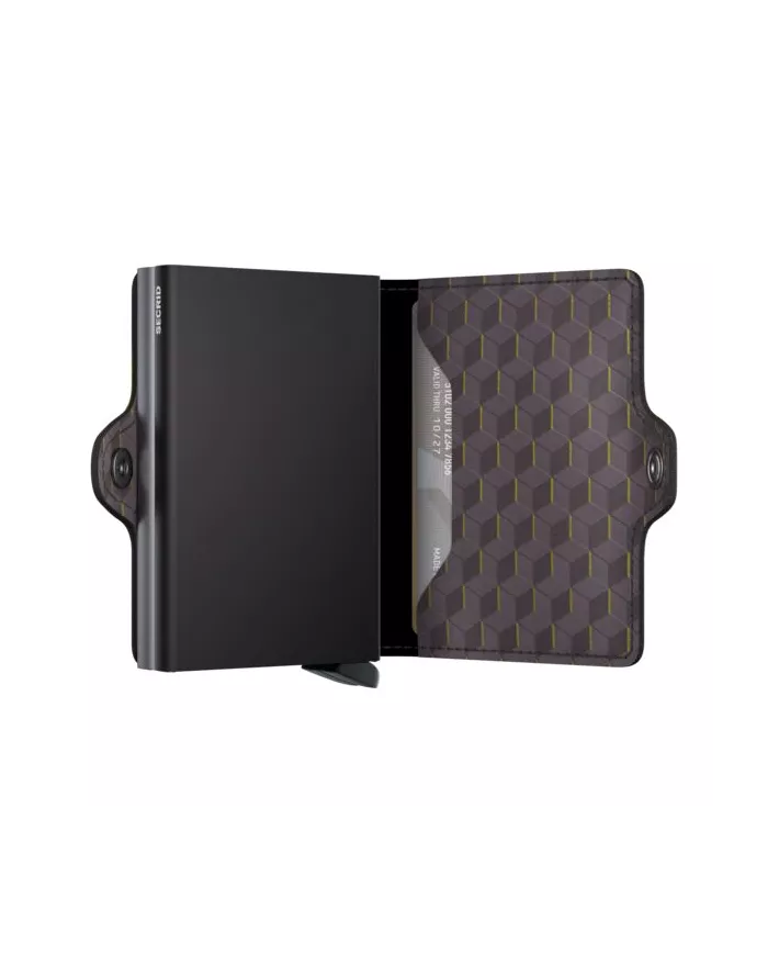 Secrid Porte-cartes de crédit en cuir Optical Grey-Yellow