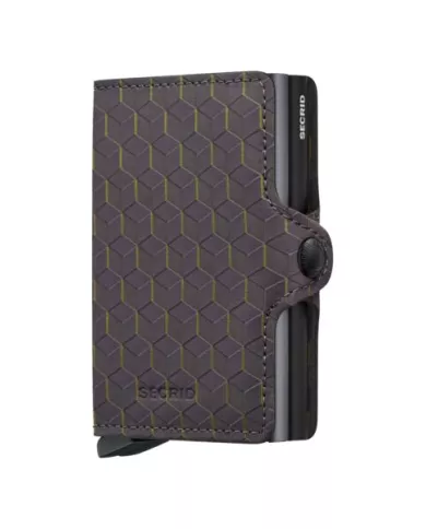 Secrid Porte-cartes de crédit en cuir Optical Grey-Yellow