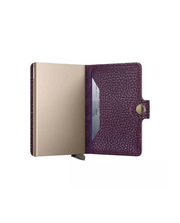 Secrid - Porte-cartes de crédit en cuir Pebble Grape