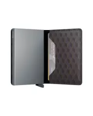 Secrid - Porte-cartes de crédit en cuir Slim Optical Grey-Yellow