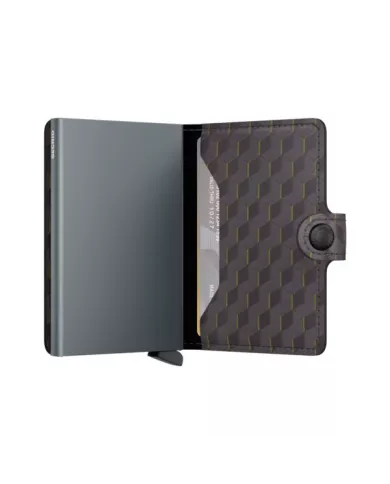 Secrid - Porte-cartes de crédit en cuir Optical Grey-Yellow