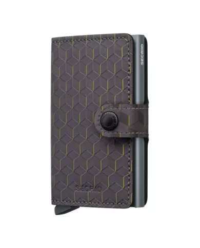 Secrid - Porte-cartes de crédit en cuir Optical Grey-Yellow